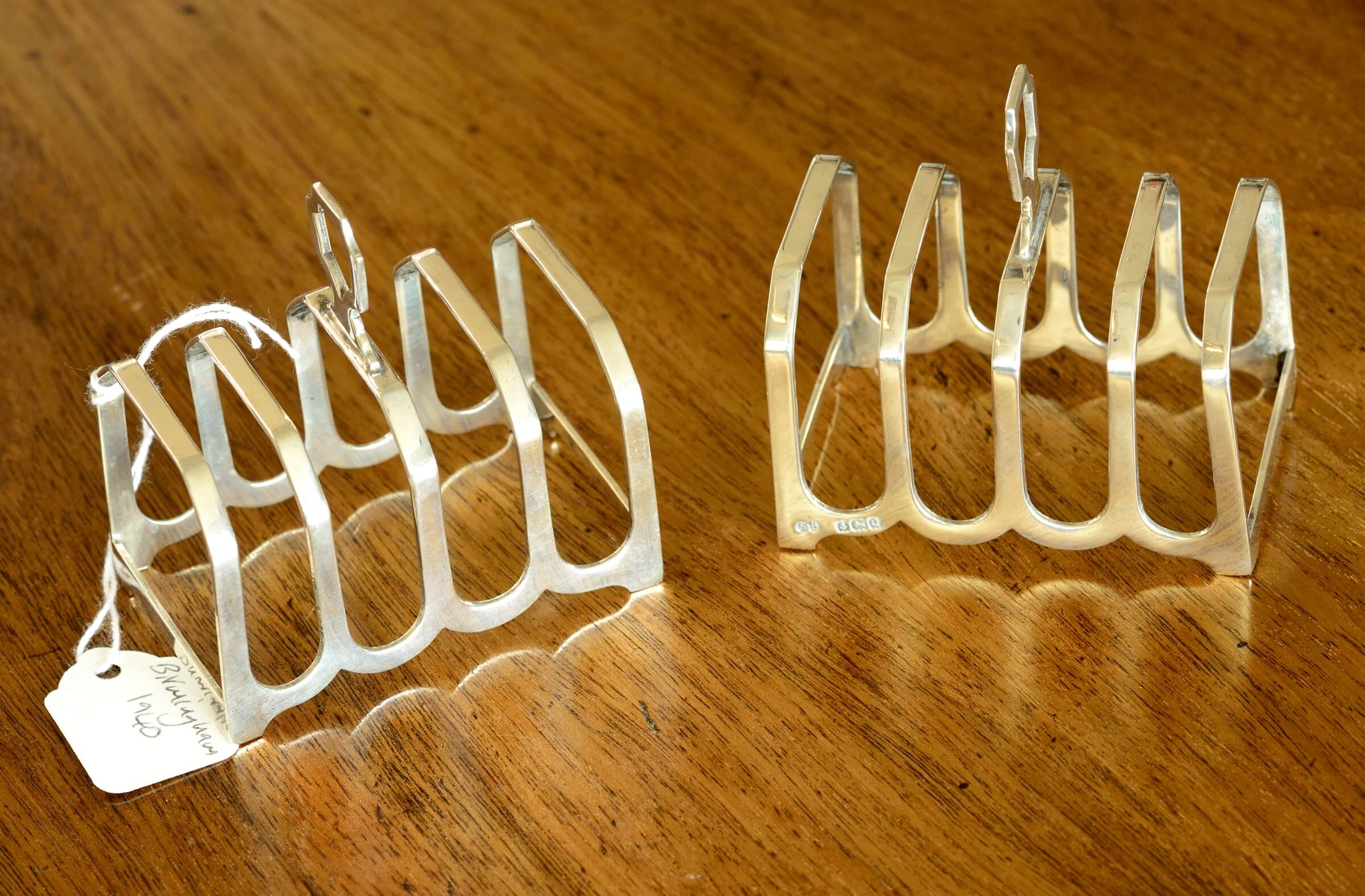 Pair Silver Toastracks